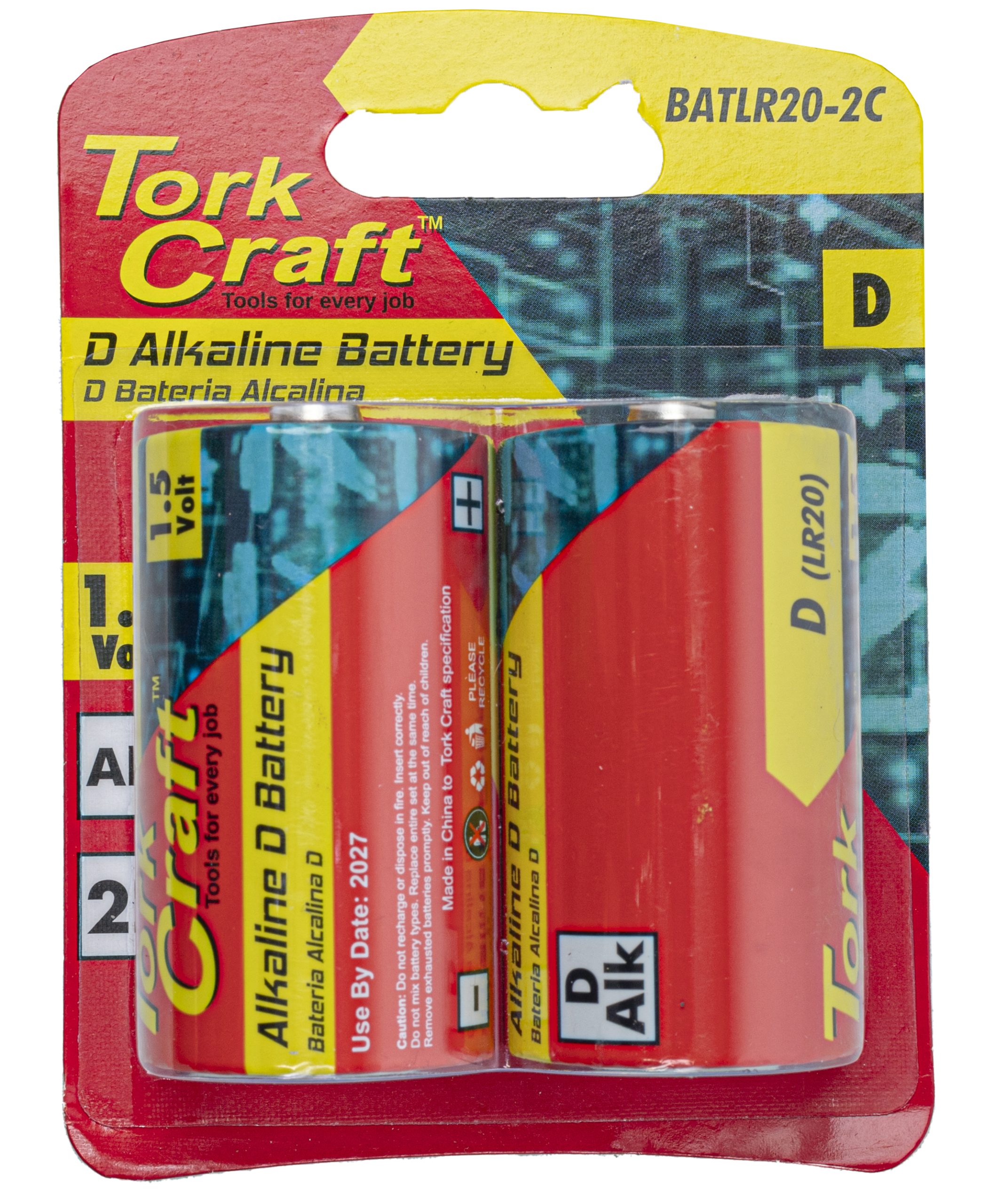 Tork Craft Battery D 1.5V 2 Pack Carded Alkaline