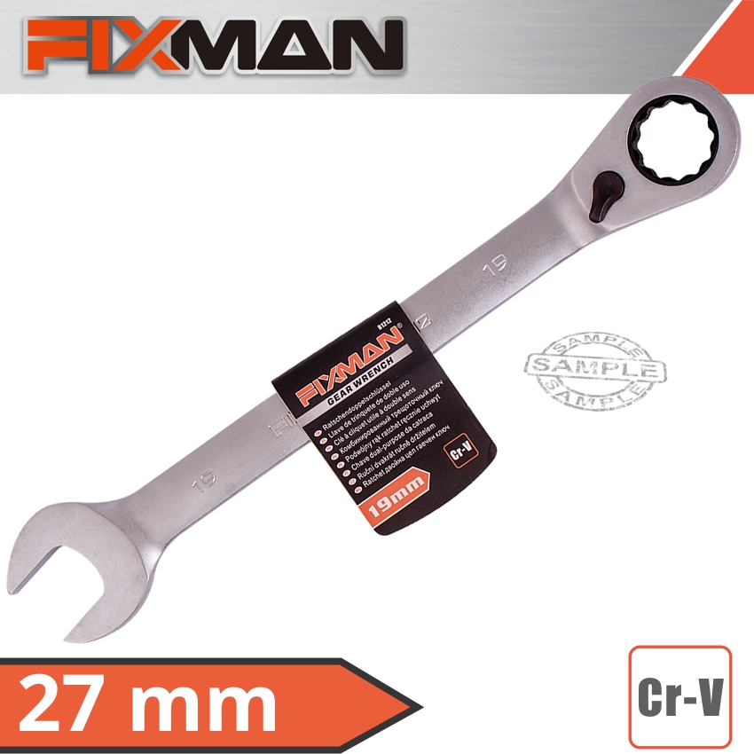 Fixman Reversible Combination Ratcheting Wrench 27Mm