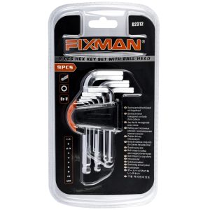 Fixman Hex Key Metric W/Ball Head 9Pce 1.5-10Mm