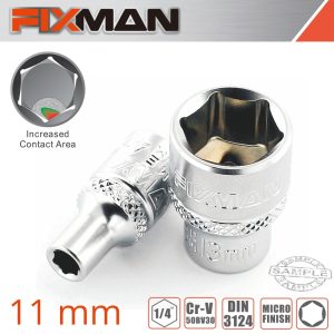 Fixman 1/4' Drive Hex Socket 11Mm