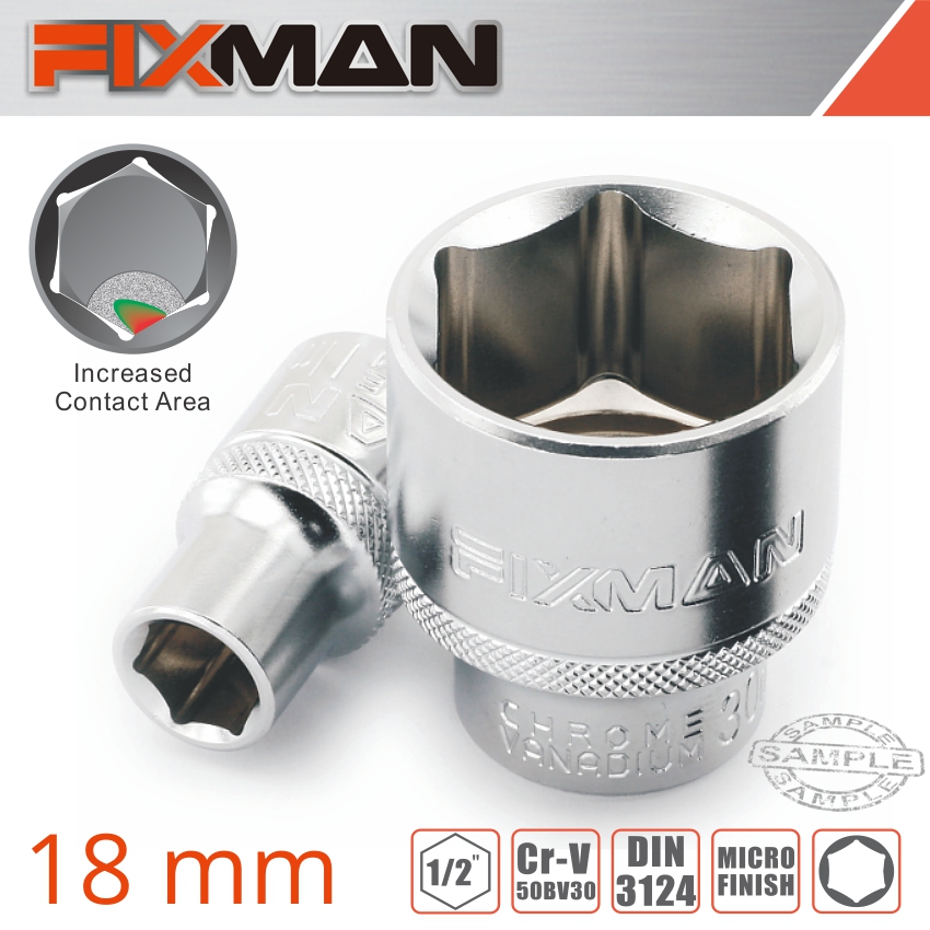 Fixman 1/2' Drive Hex Socket 18Mm X 24.8Mm