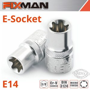 Fixman 3/8' Drive E-Socket 6 Point E14