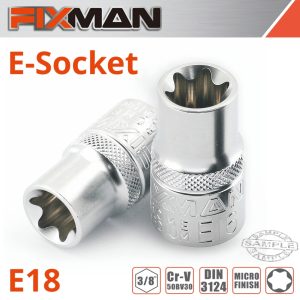 Fixman 3/8' Drive E-Socket 6 Point E18
