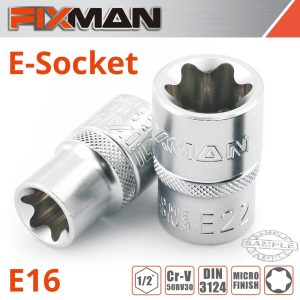 Fixman 1/2' Drive E-Socket 6 Point E16