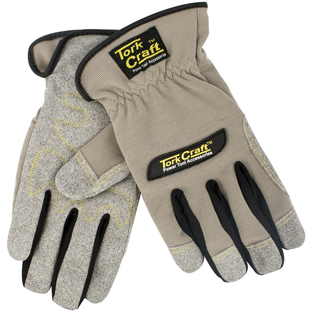 Tork Craft Mechanics Glove Medium Synthetic Leather Palm Spandex Back