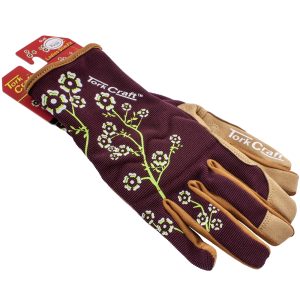 Tork Craft Ladies Slim Fit Medium Garden Gloves Maroon