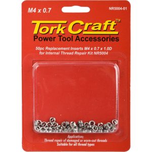 Tork Craft Thread Repair Kit M4 X 0.7 X1.0D Repl. Inserts For Nr5004