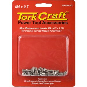 Tork Craft Thread Repair Kit M4 X 0.7 X 2.0D Repl. Inserts For Nr5004