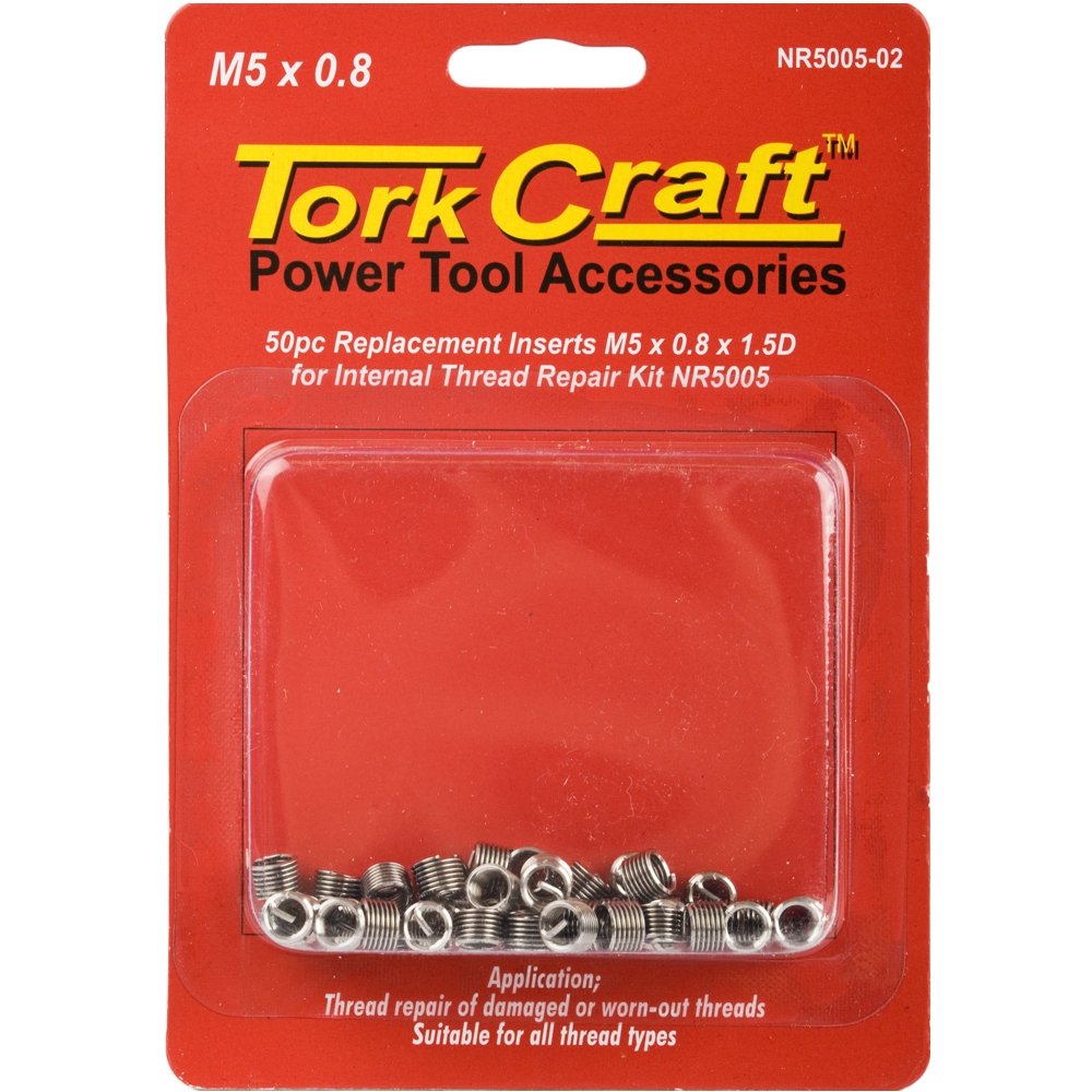 Tork Craft Thread Repair Kit M5 X 0.8 X 1.5D Repl. Inserts For Nr5005