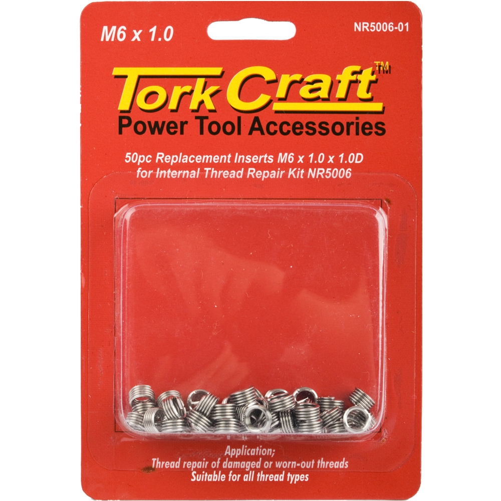 Tork Craft Thread Repair Kit M6 X 1.0 X 1.0D Repl. Inserts For Nr5006