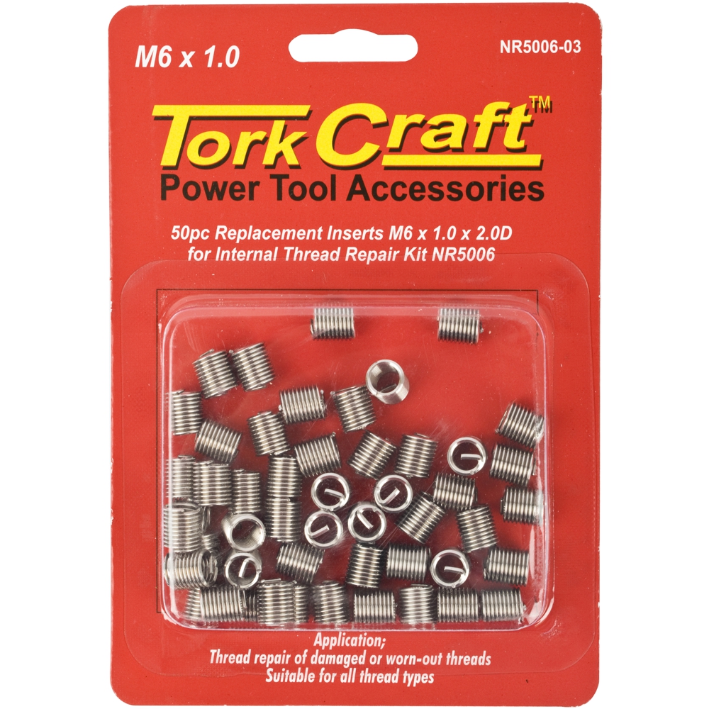 Tork Craft Thread Repair Kit M6 X 1.0 X 2.0D Repl. X50 Inserts For Nr5006