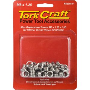 Tork Craft Thread Repair Kit M8 X 1.25 X 1.0D Repl. Inserts For Nr5008
