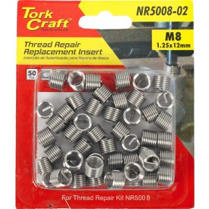 Tork Craft Thread Repair Kit M8 X 1.25 X 1.5D Repl. Inserts For Nr5008