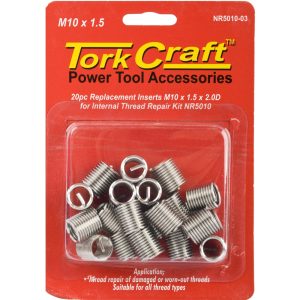 Tork Craft Thread Repair Kit M10 X 1.5 X 2.0D Repl. Inserts For Nr5010