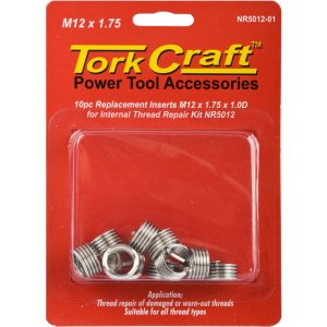 Tork Craft Thread Repair Kit M12 X 1.75 X 1.0D Repl. Inserts For Nr5012