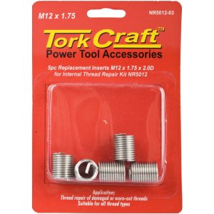 Tork Craft Thread Repair Kit M12 X 1.75 X 2.0D Repl. Inserts For Nr5012