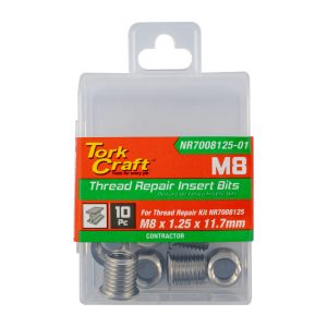 Tork Craft Repl. Insert 10Pc M8 X 1.25 X 11.7Mm S/Steel For Nr7008125
