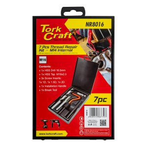 Tork Craft Thread Repair Kit 7Pc M16 X 2.0Mm Internal (Metal Box)