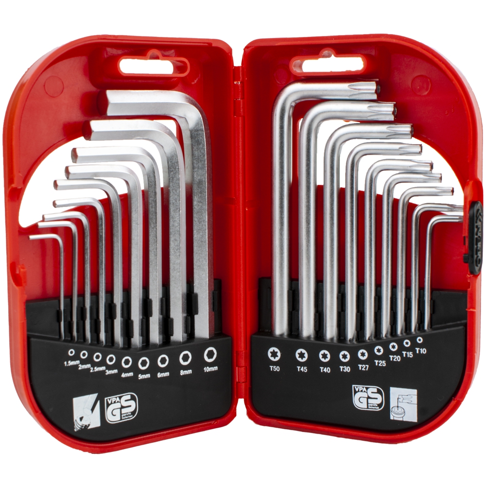 Tork Craft 18Pc Combo Hex Key Chrome Vanadium Set