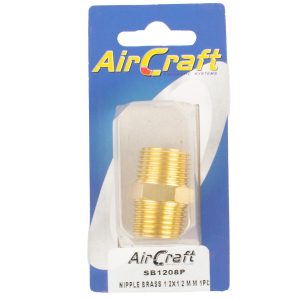 Aircraft Nipple Brass 1/2X1/2 M/M 1Pc Pack