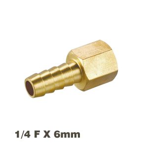 Aircraft Hose Tail Connector Brass 1/4F X 6Mm