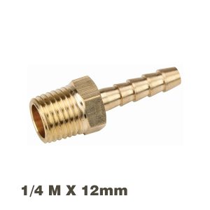 Aircraft Hose Connector Brass 1/4Mx12Mm