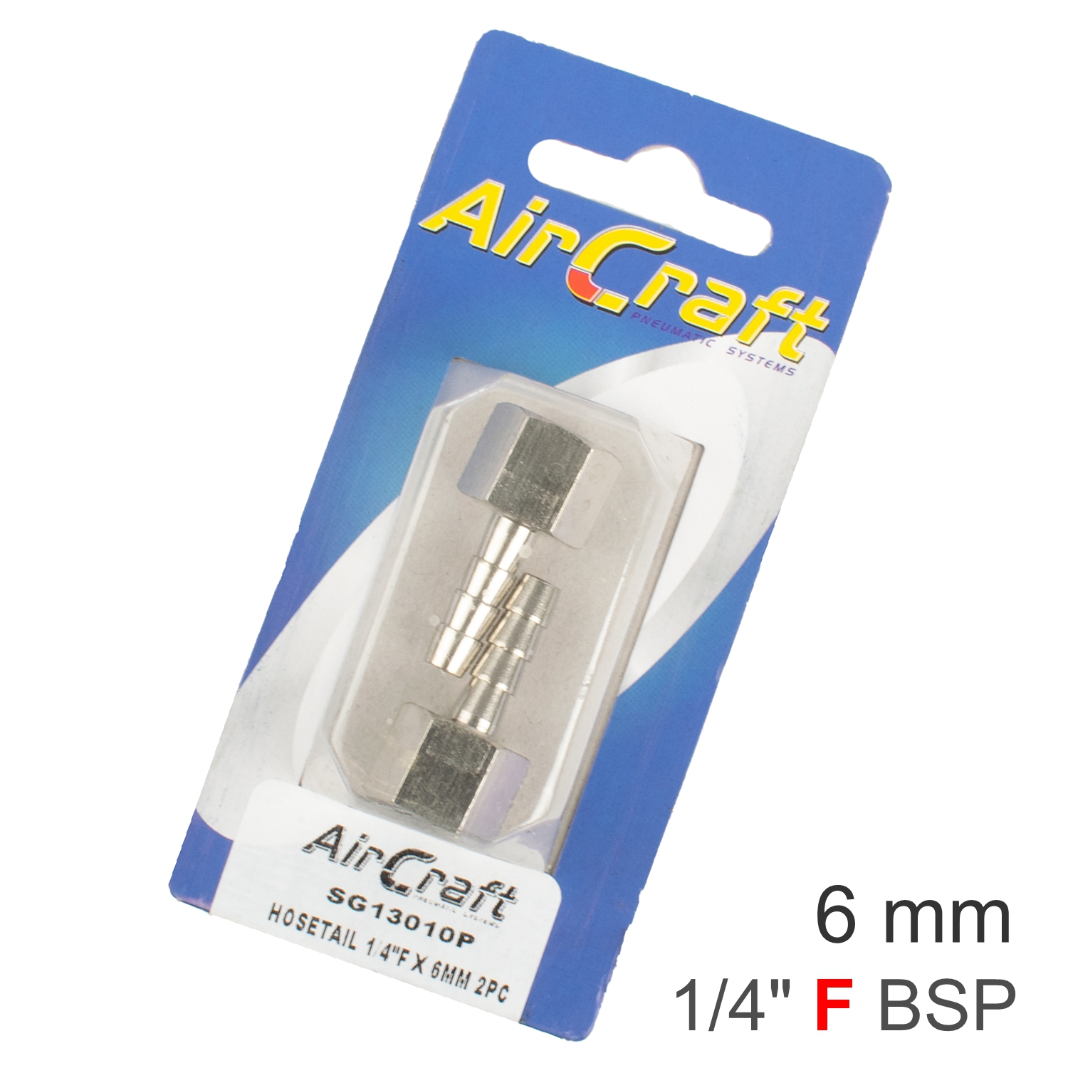 Aircraft Hosetail 1/4'F X 6Mm 2Pc Pack
