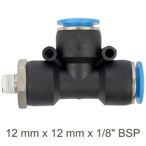 Aircraft Pu Hose Fitting Tee 12Mm X 12Mm X 1/8'M