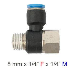 Aircraft Pu Hose Fitting Tee 8Mm X 1/4'F X 1/4'M