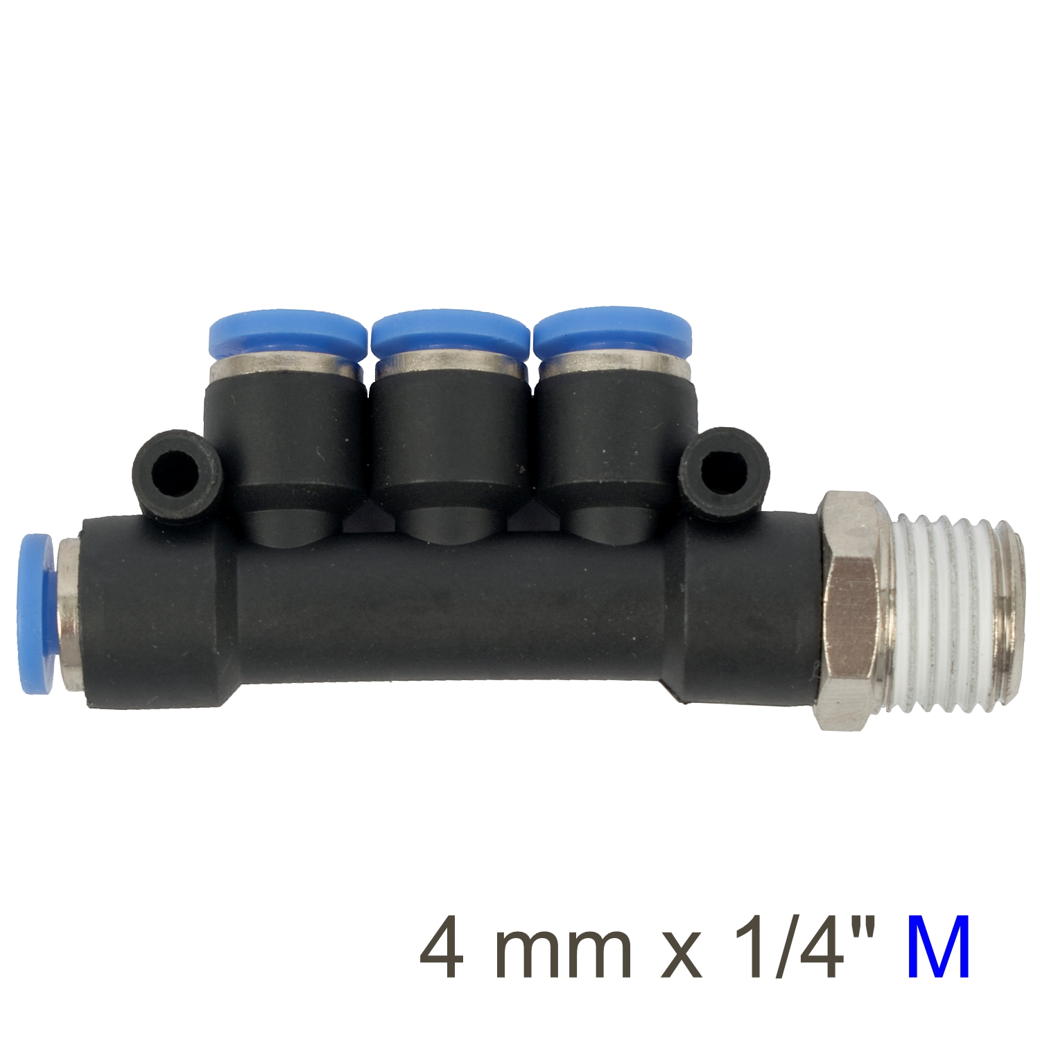Aircraft Pu Hose Fitting Manifold 4 X 4Mm Port X 1/4'M