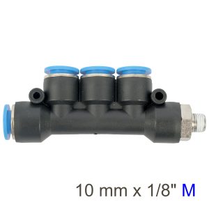 Aircraft Pu Hose Fitting Manifold 4 X 10Mm Port X 1/8'M