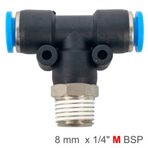 Aircraft Pu Hose Fitting Tee 8Mm-1/4 M