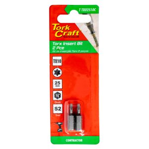 Tork Craft Torx Tx 10 Classic Insert Bit 25Mm 2Pc Carded