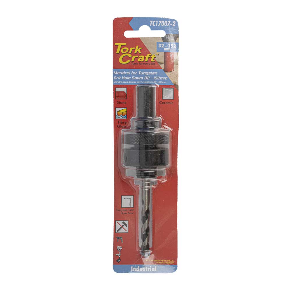 Tork Craft Mandrel Carbide Grit Hole Saw 32 - 152Mm