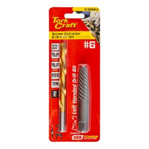 Tork Craft Screw Extractor Set 2Pc No.6 With Left Hand Drill Bit