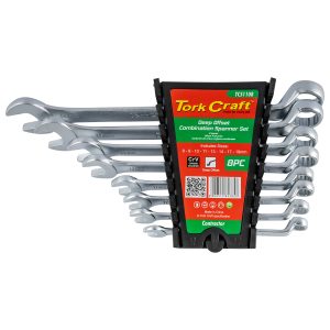Tork Craft 8Pcs Deep Offset Combination Spanner Set 8-9-10-11-13-14-17-19Mm