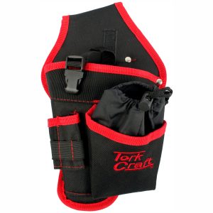 Tork Craft Tool, Drill & Screw Pouch 4 Pocket With Belt Loop Nylon