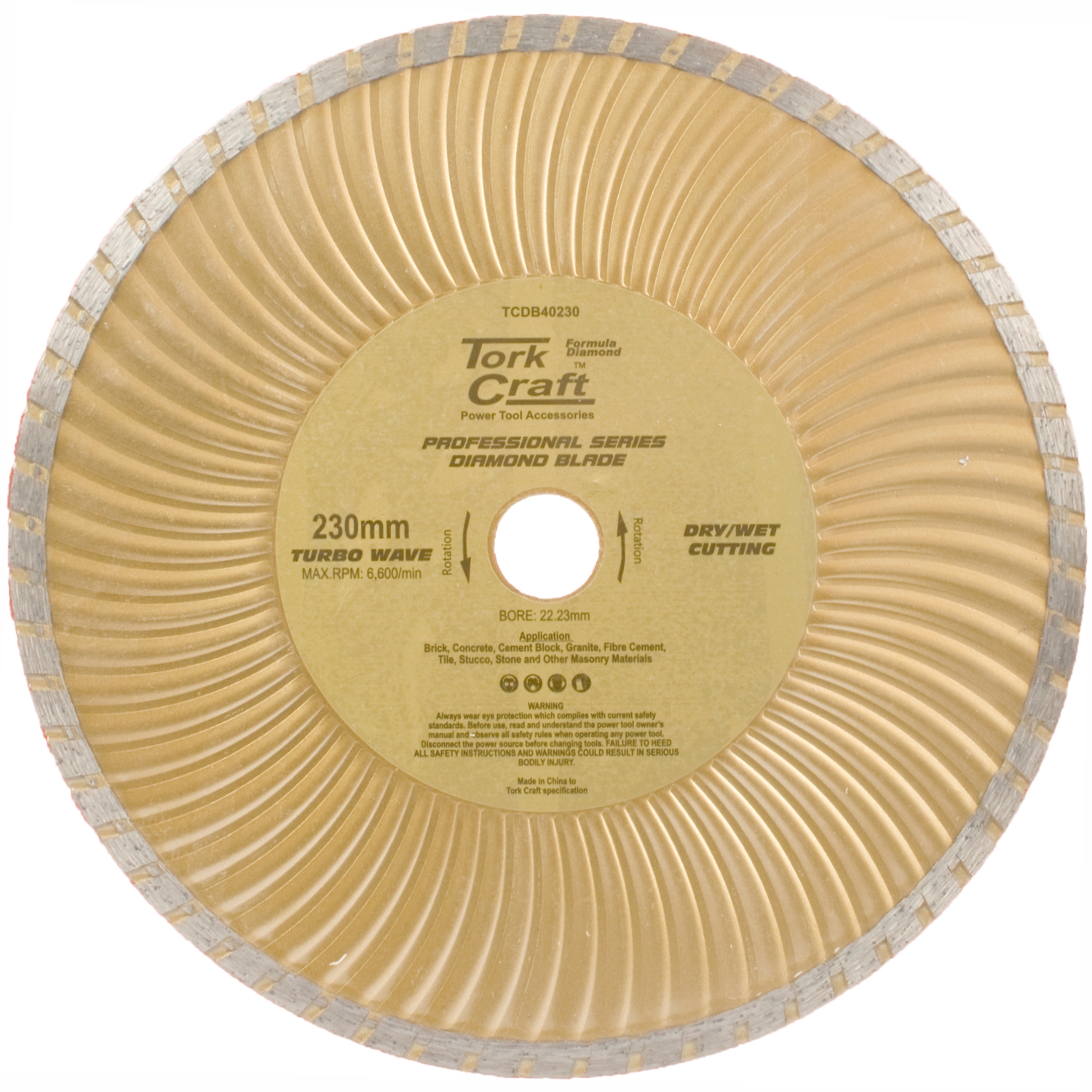 Tork Craft Diamond Blade 230Mm Turbo Wave Profesional