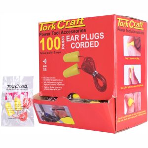 Tork Craft Ear Plug Corded 1Pr Poly Bag 100 Pr Per Box Bullet Shape Yellow