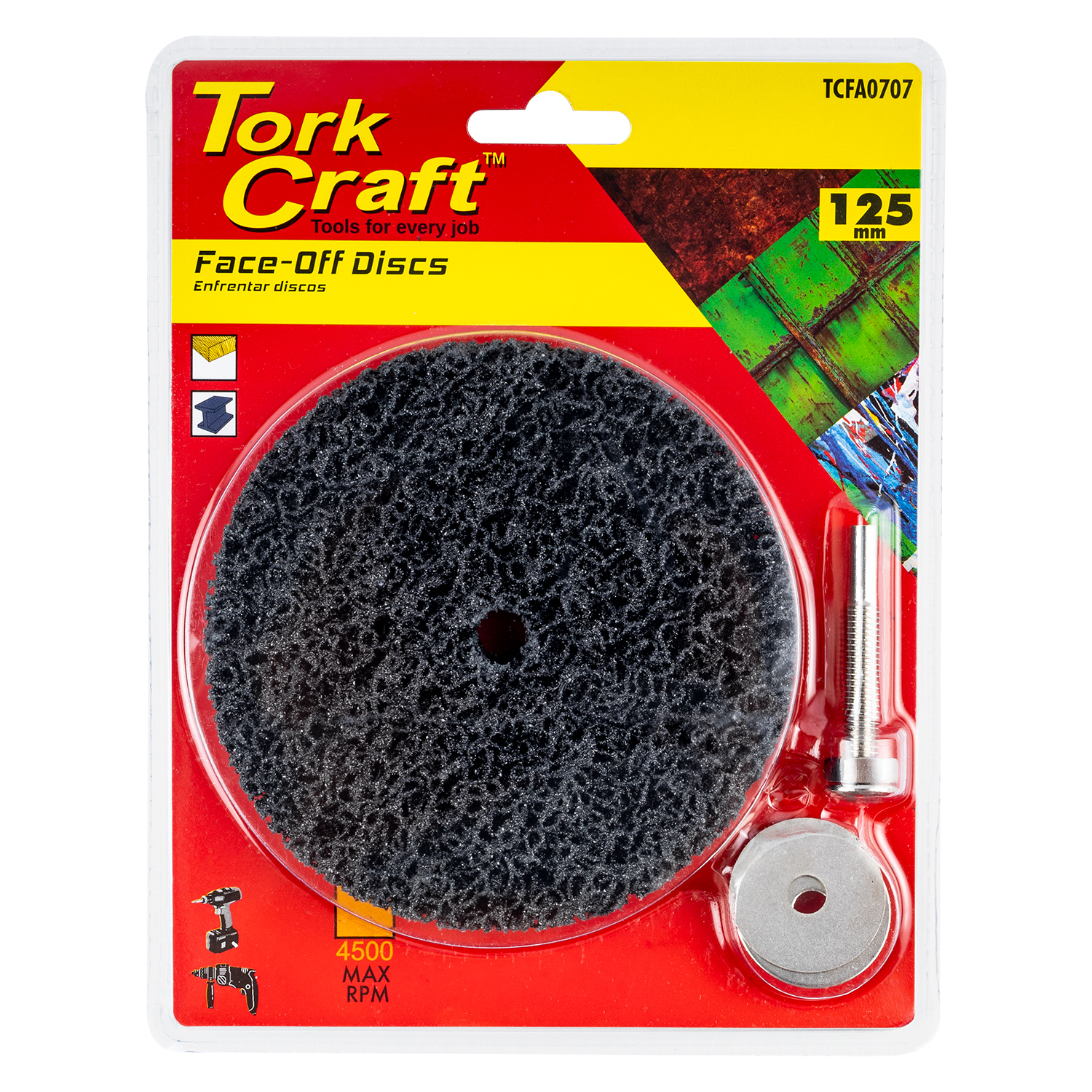 Tork Craft Face Off Disc And Arbor 125Mm Carded For Drill