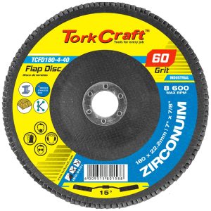Tork Craft Flap Disc Zirconium 180Mm 60Grit Angled
