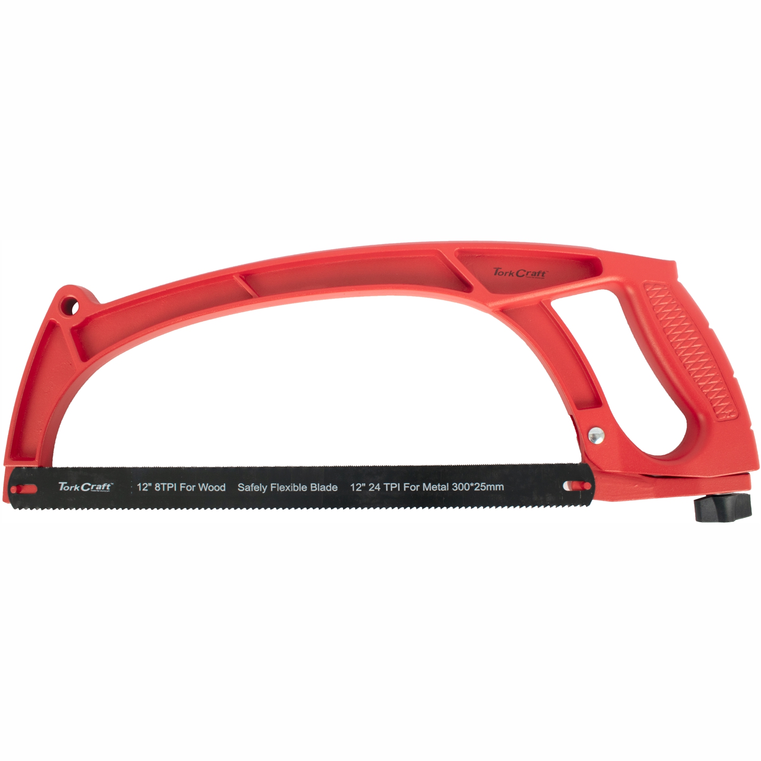 Tork Craft Aluminum Alloy Hacksaw Frame 300Mm C/W Flexible Double Edge Blade