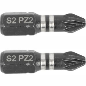 Tork Craft Impact Pozi.2 X 25Mm Ins.Bit 2/Card Pz2