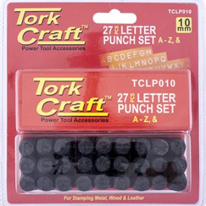 Tork Craft Letter Punch Set 10Mm (A-Z) Capital Black Finish
