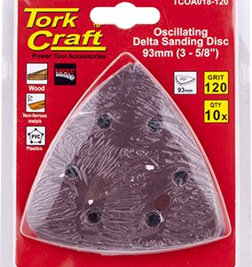 Tork Craft Oscillating Sandpaper A/O 93Mm 10Pc Delta Shape 120Grit