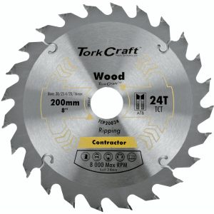 Tork Craft Blade Contractor 200 X 24T 30/1/20/16 Circular Saw Tct