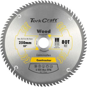 Tork Craft Blade Contractor 250 X 80T Tcg Neg Circular Saw Tct