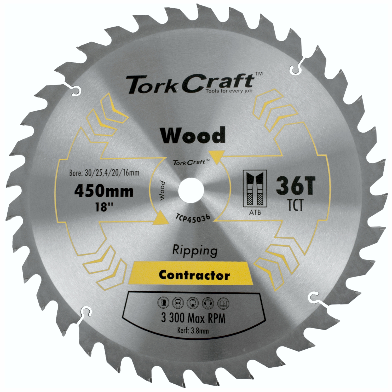 Tork Craft Blade Contractor 450 X 36T 30/1 Circular Saw Tct