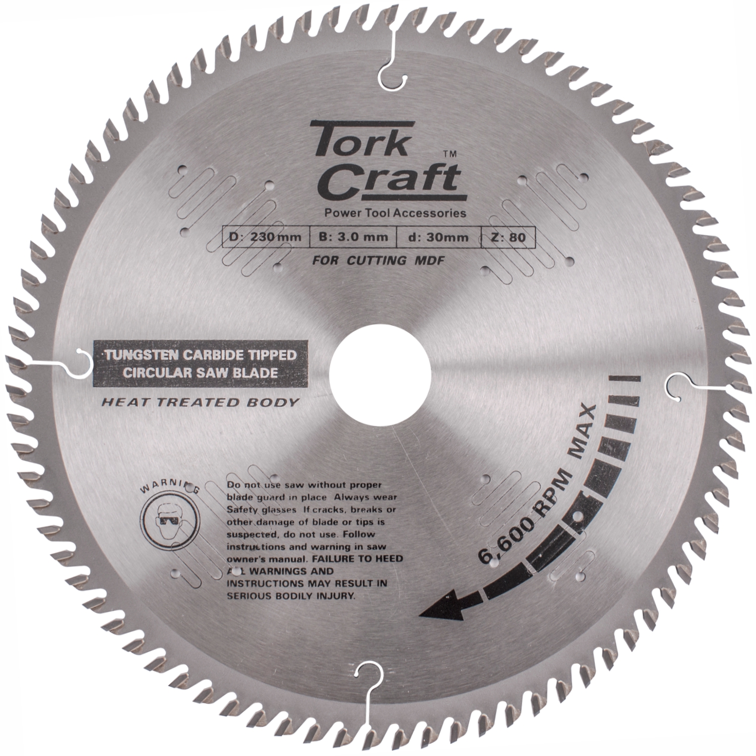 Tork Craft Blade Tct 230 X 80T 30/1/16 Tcg Positive Profesional Industrial
