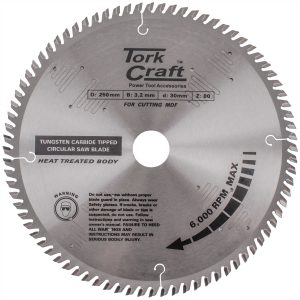 Tork Craft Blade Tct 250 X 80T 30Mm Alum Tcg Negative Profesional Industrial